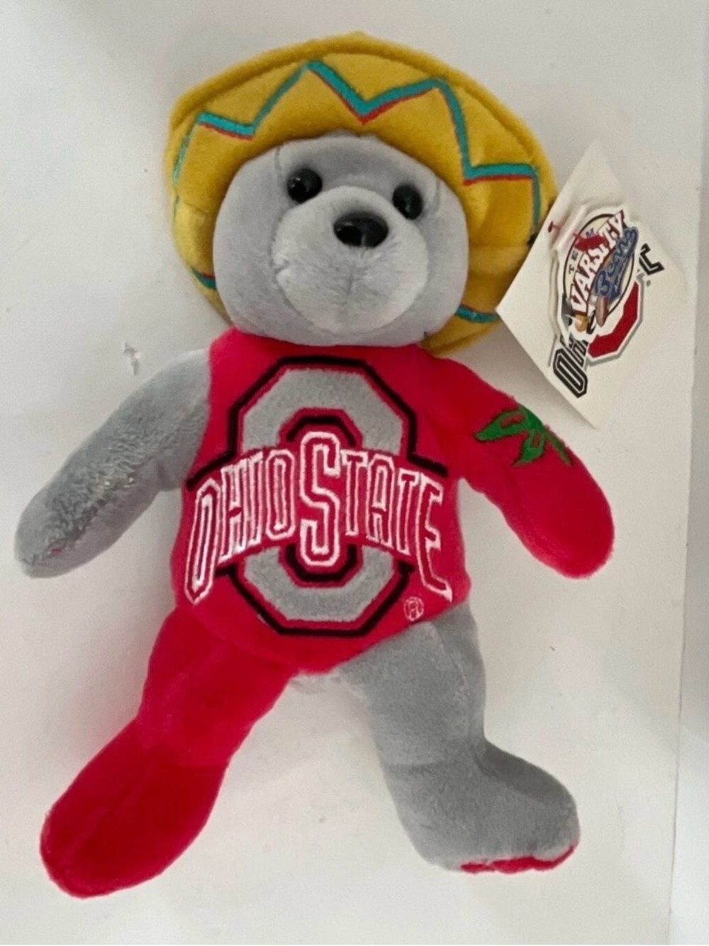 Ohio State Plush Bear in Gray, Red & Yellow Sombrero